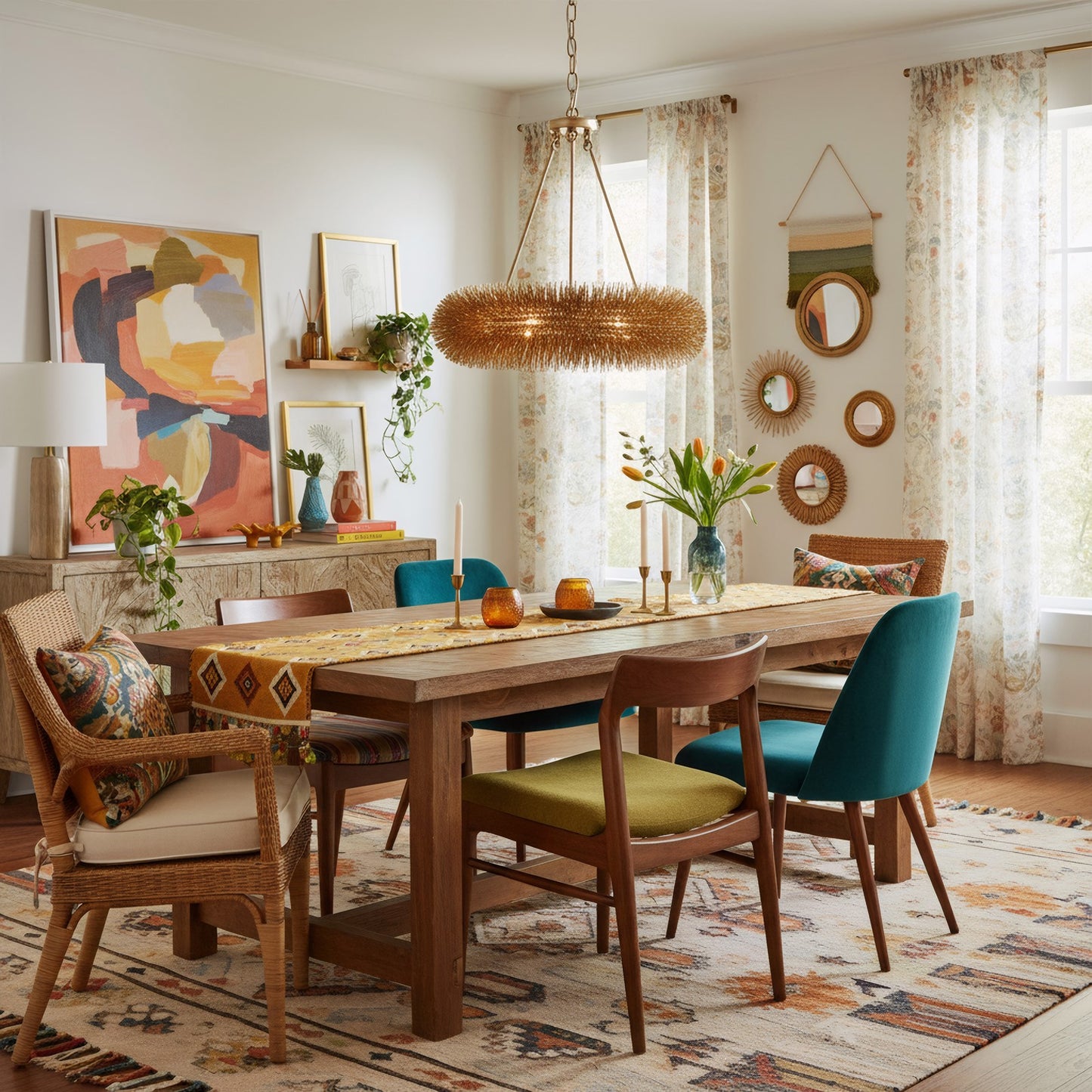 Varaluz Urchin 24in 6-Light Pendant | Coastal Gold Steel and Gold Steel | Dining Room & Kitchen Island | 24 x 24 x 18 in | Model 569P06GO