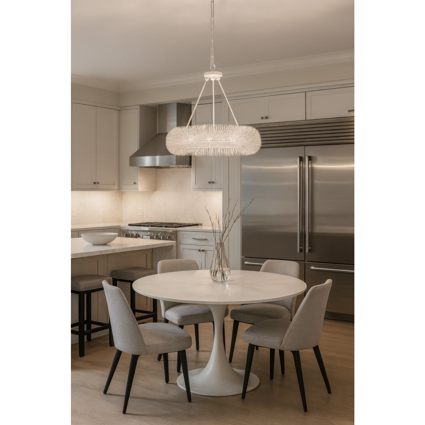 Varaluz Urchin 6 Light Pendant, White/White