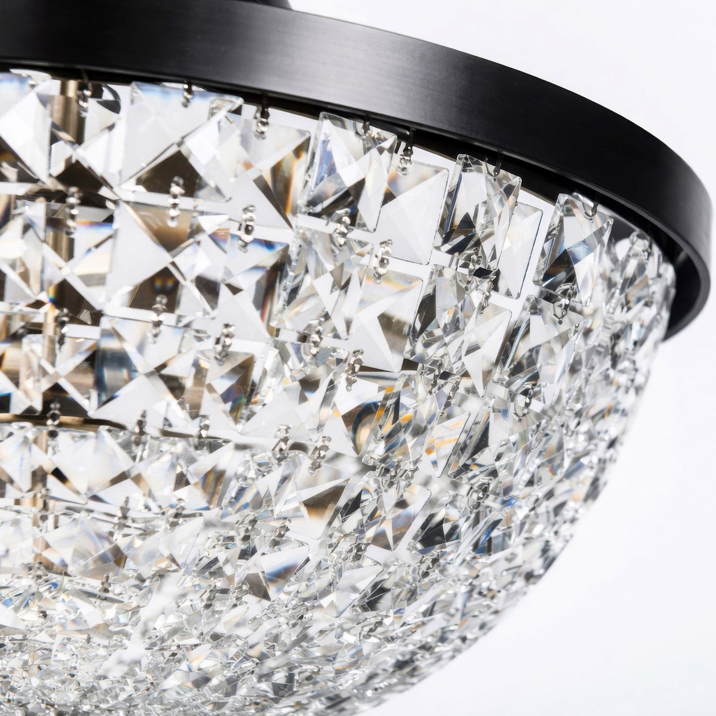 Varaluz Crystal Baller 3 Light Semi-Flush, Heritage Black/Clear