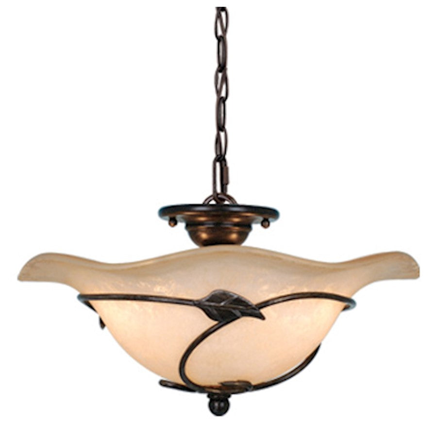 Vaxcel Vine Semi Flush, Oil Shale w/Amber Flake