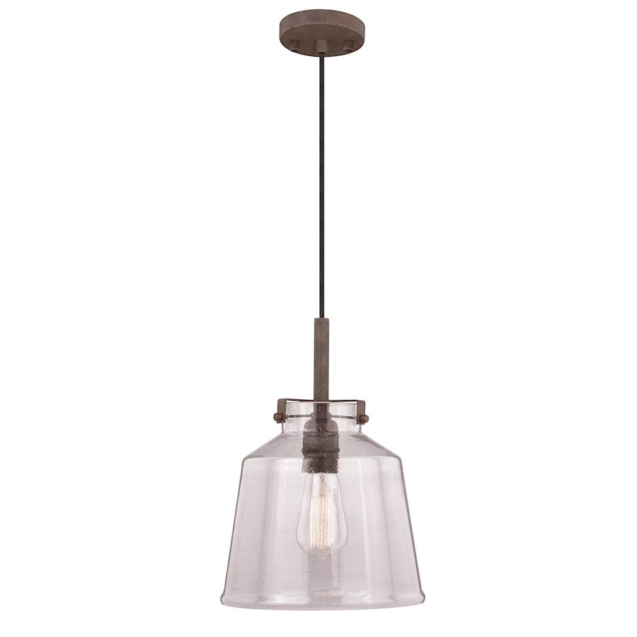1 Light Pendant, Textured Rustic Bronze