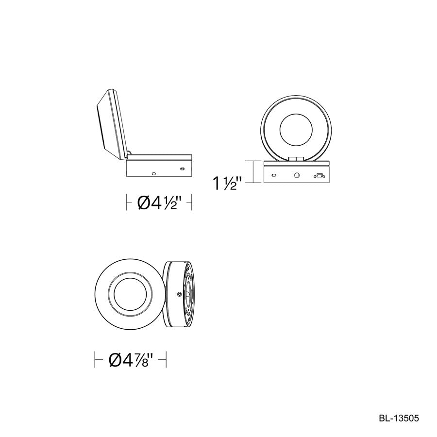 dweLED Flipside 1 Light Reading Light, White/White