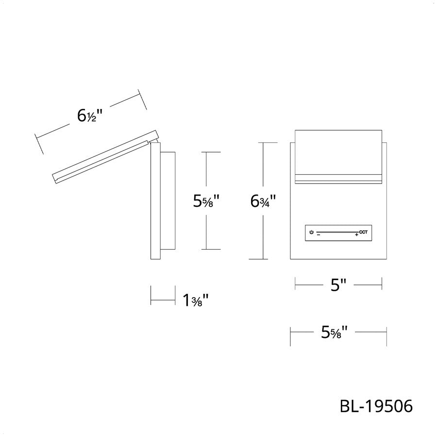 dweLED Flapp 1 Light Reading Light, Brushed Nickel/White