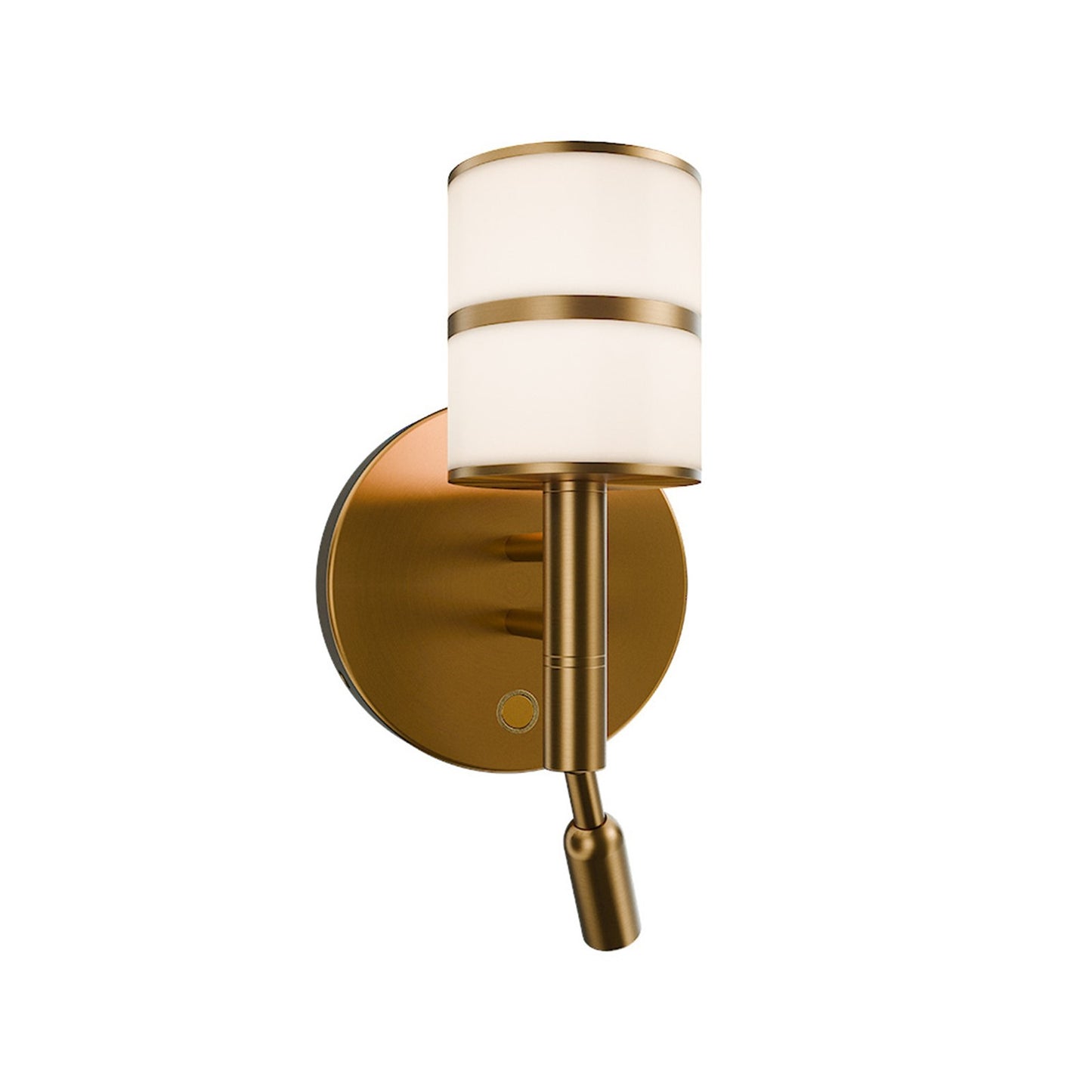 WAC Lighting Veer 1-Light Reading Light | Modern Aged Brass Aluminum and White Opaque Acrylic | Bedroom & Office Accent | 2.5 x 4.75 x | Model BL117609-AB