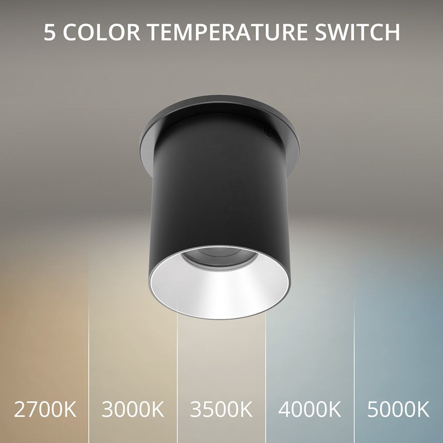 WAC Zoron 1Lt 3.5" RD Flush Mount/Flood Beam Black-Haze/Clear