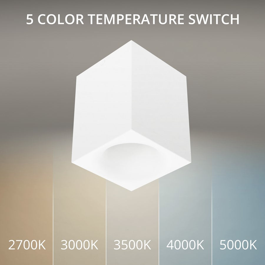 WAC Zoron 1Lt 3.5" Square 4SL Flush Mount/Flood Beam/Arc Trim White