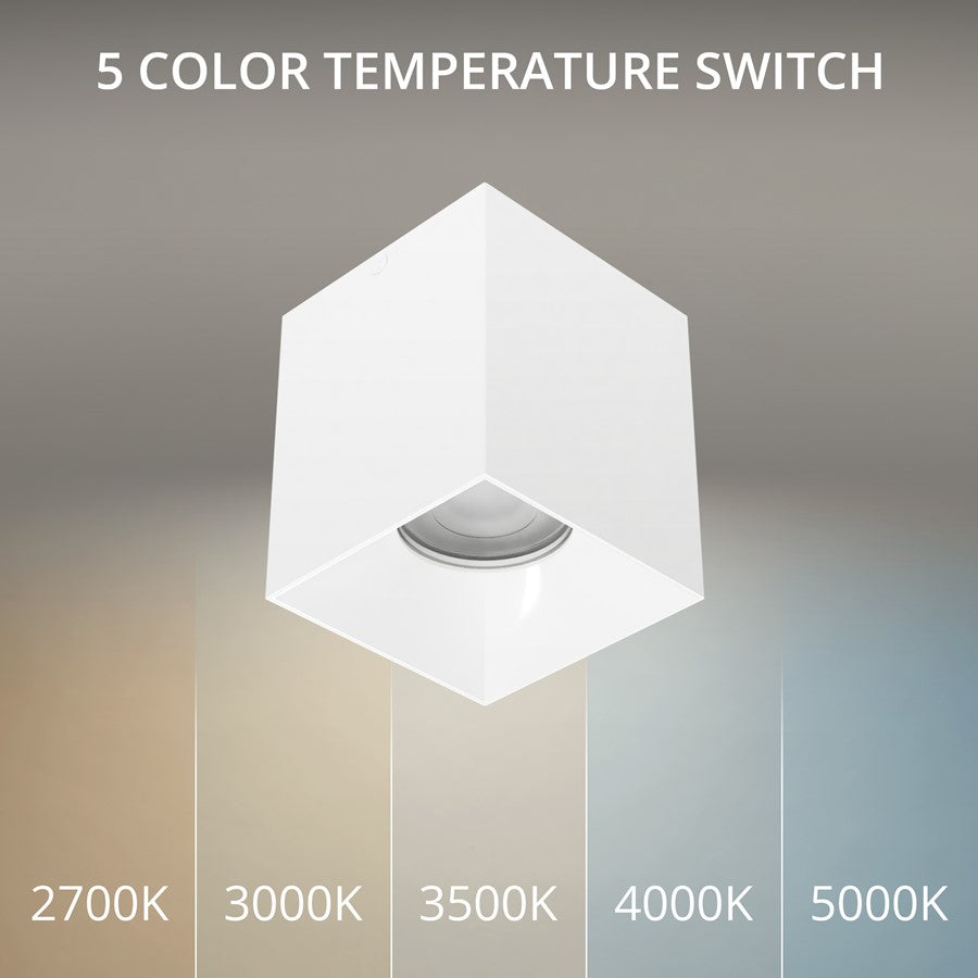 WAC Zoron 1Lt 3.5" Square 4SL Flush Mount/Flood Beam White White