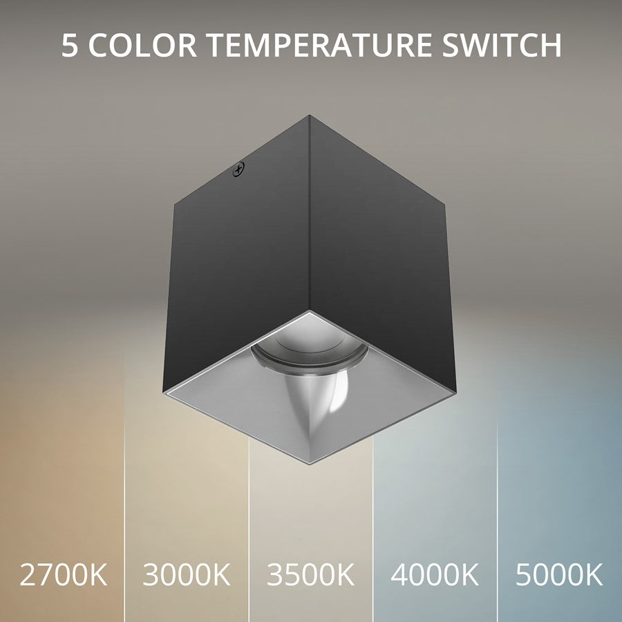 WAC Zoron 1Lt 3.5" Square 4SL Flush Mount/Narrow Beam/Black Chrome