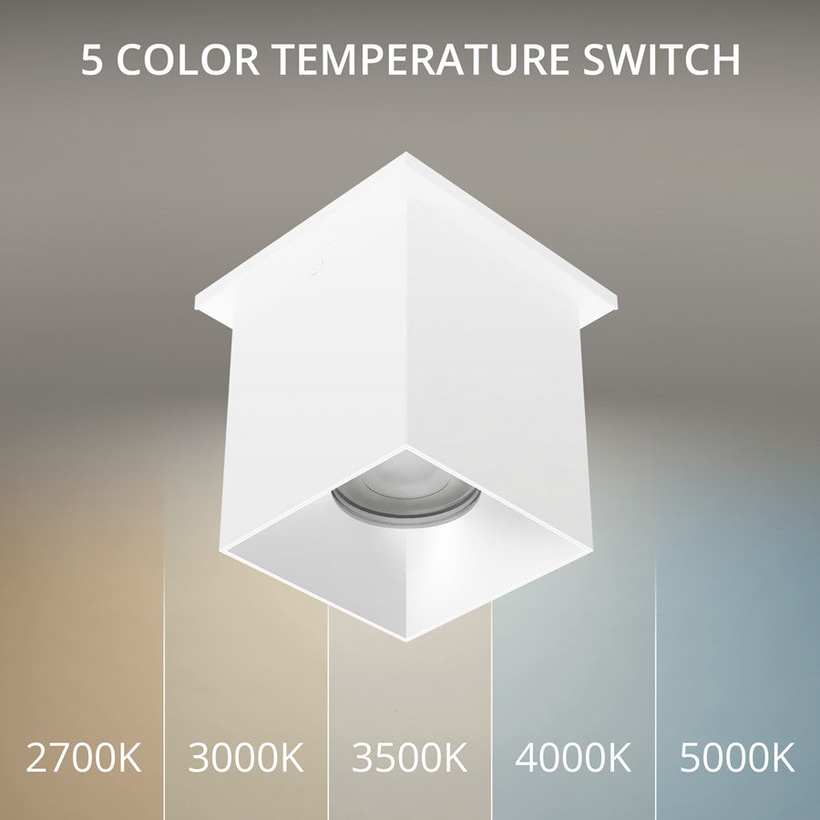 WAC Zoron 1Lt 3.5" Square Flush Mount/Flood Beam White Haze/Clear