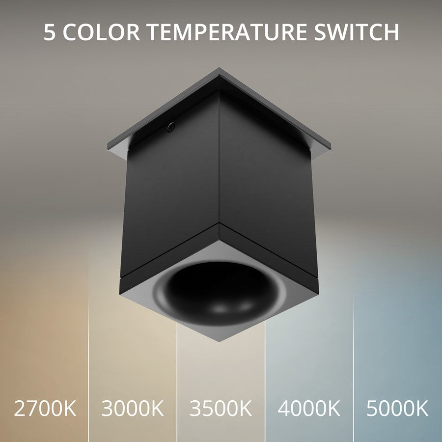 WAC Zoron 1Lt 3.5" Square Flush Mount/Narrow Beam/Arc Trim Black