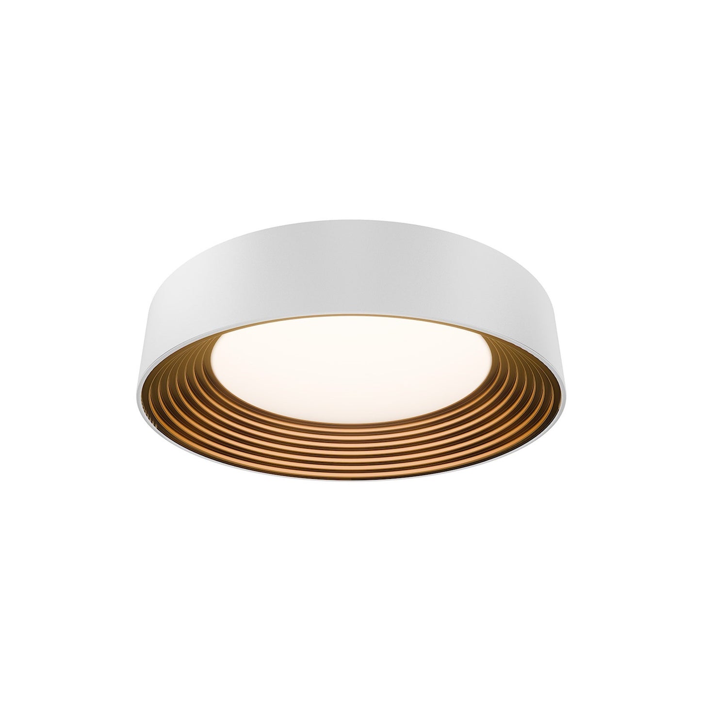 WAC Lighting Gaston 18in 1-Light Flush Mount | Modern White Gold Aluminum and Frosted Acrylic | Bedroom & Hallway Ceiling Light | Model FM701618-WT-GO