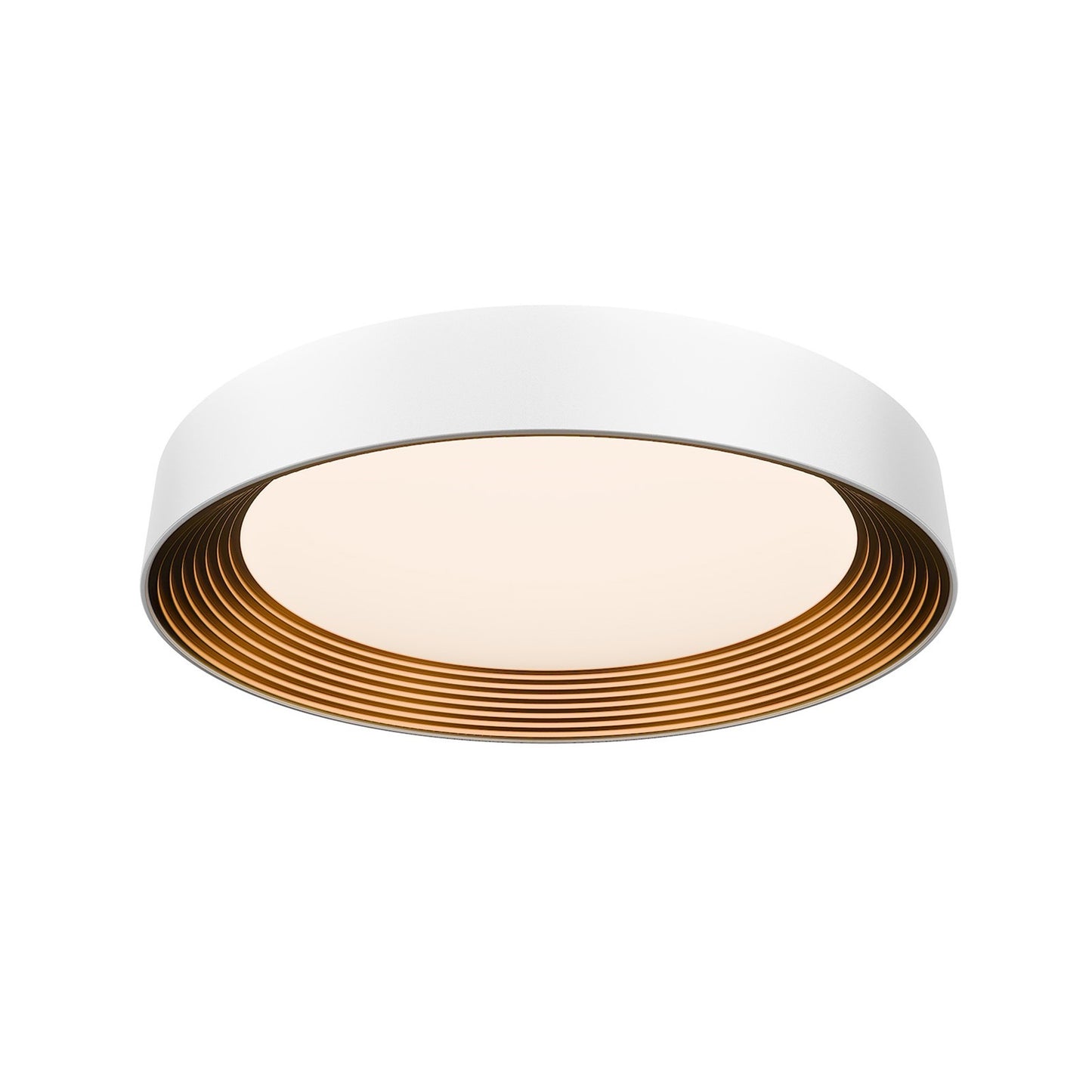 WAC dweLED Gaston 1 Light 26" Flush Mount, White Gold/Frosted