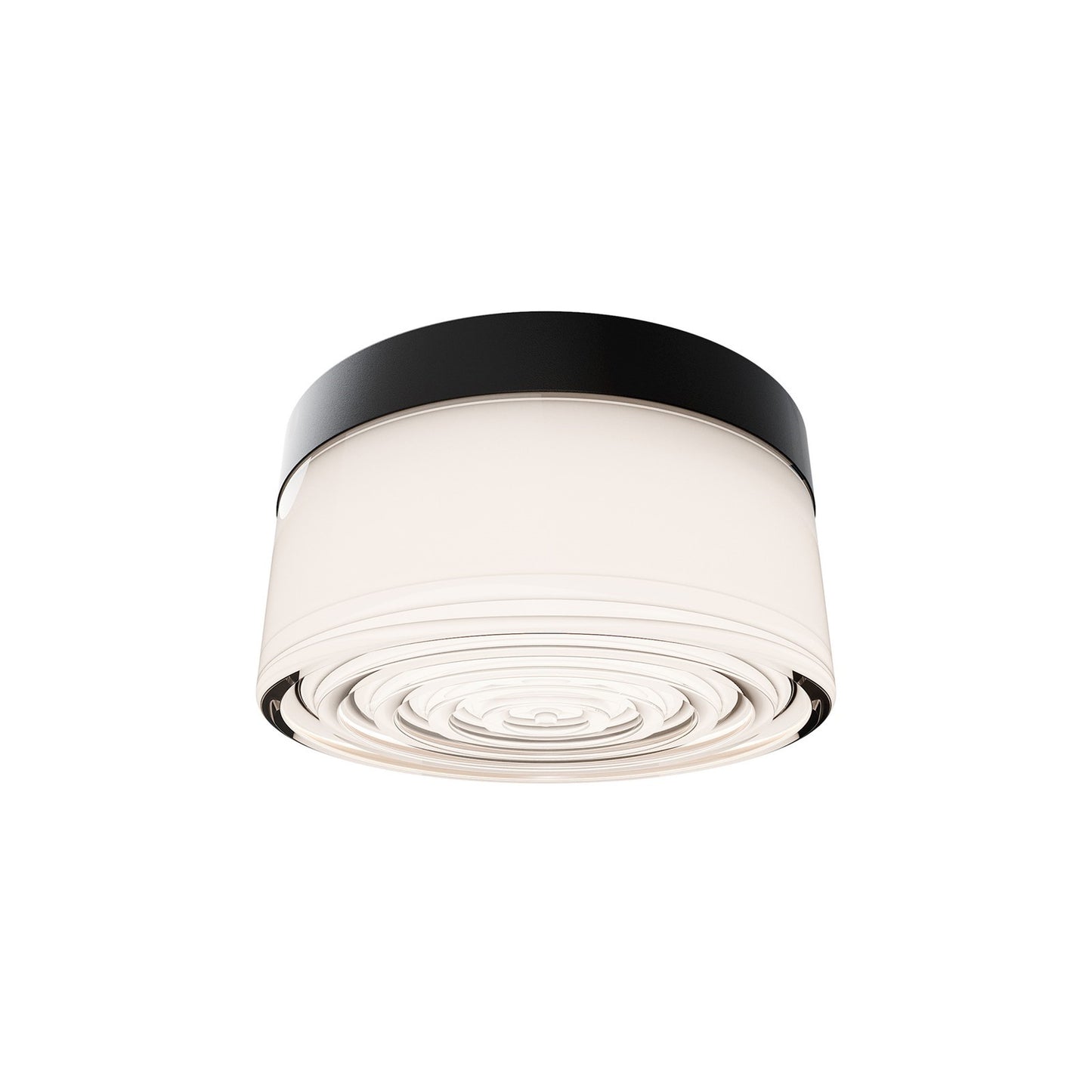 WAC dweLED Balto I 1Lt 5" Outdoor Flush Mt, Blk/Frosted/Sauna