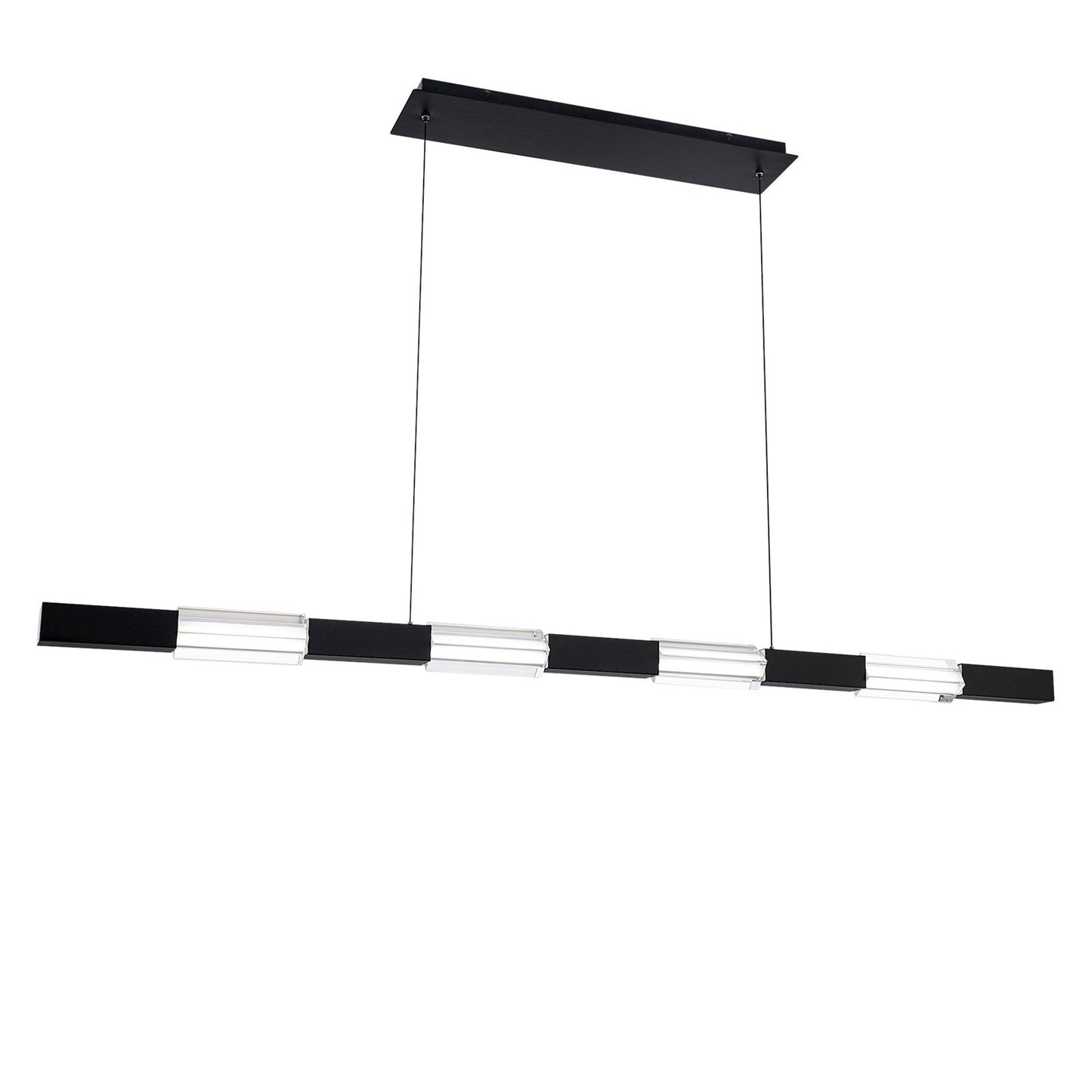 WAC dweLED Super Star 4 Light Linear Pendant, Black/Clear