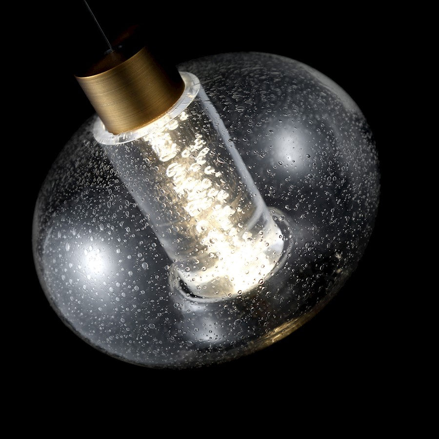 1 Light Pendant, 3500K, Brass/Clear
