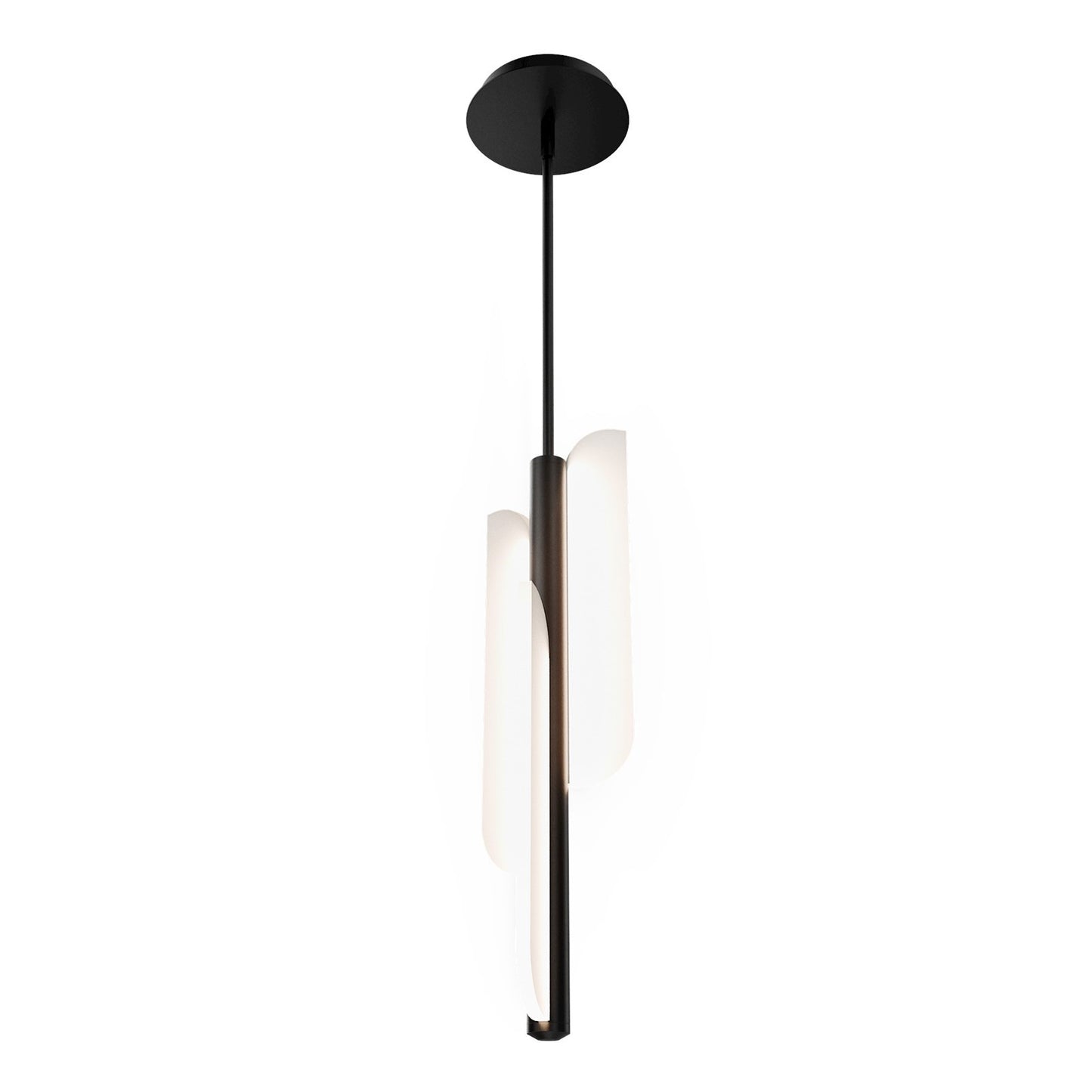 WAC Lighting Dripstone 1-Light Mini-Pendant | Modern Black Aluminum and Frosted Acrylic | Kitchen Island & Dining Room | 19in H | Model PD405619-BK