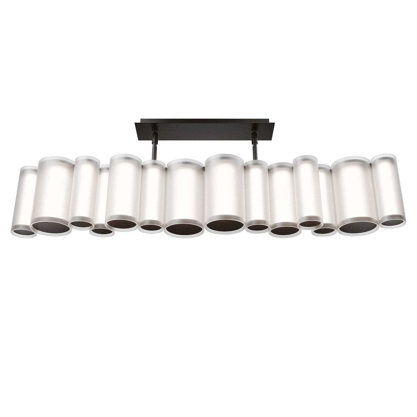 WAC dweLED Troop 14 Light Linear Pendant, Black/Frosted