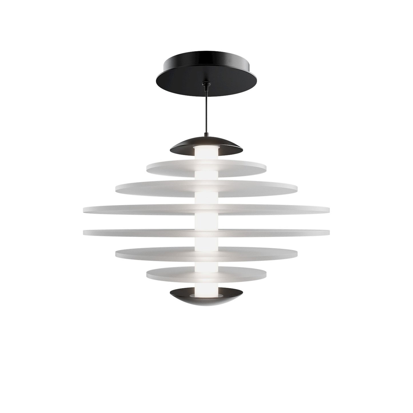 WAC Lighting Loopey 14in 1-Light Mini-Pendant | Modern Black Aluminum and Frosted Acrylic | Kitchen Island & Dining Room | 12-146 in | Model PD420614-BK