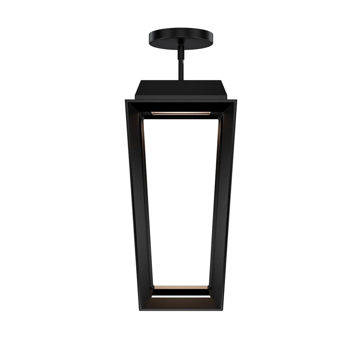 WAC Lighting Levee 12in 1-Light Outdoor Mini-Pendant | Contemporary Black Stainless Steel and Frosted Glass | Covered Patio & | Model PDW115625-BK
