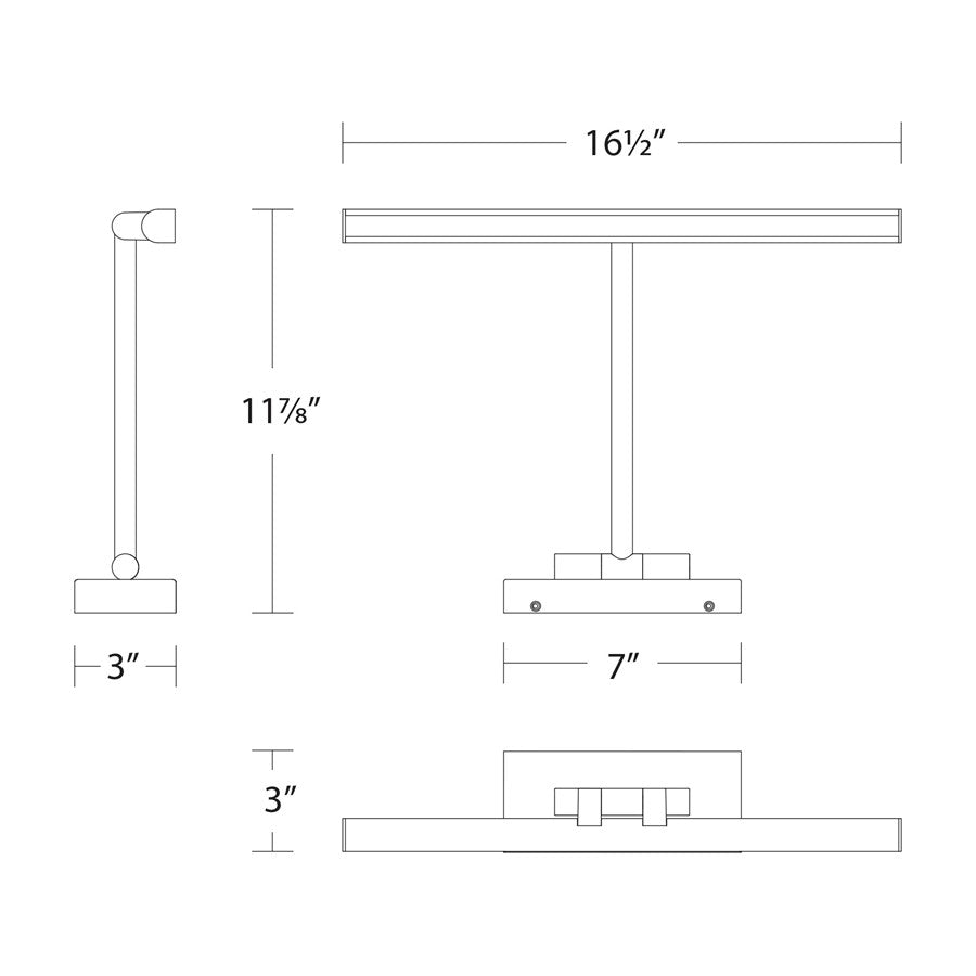dweLED Reed 1 Light 17" Picture Light, Aged Brass