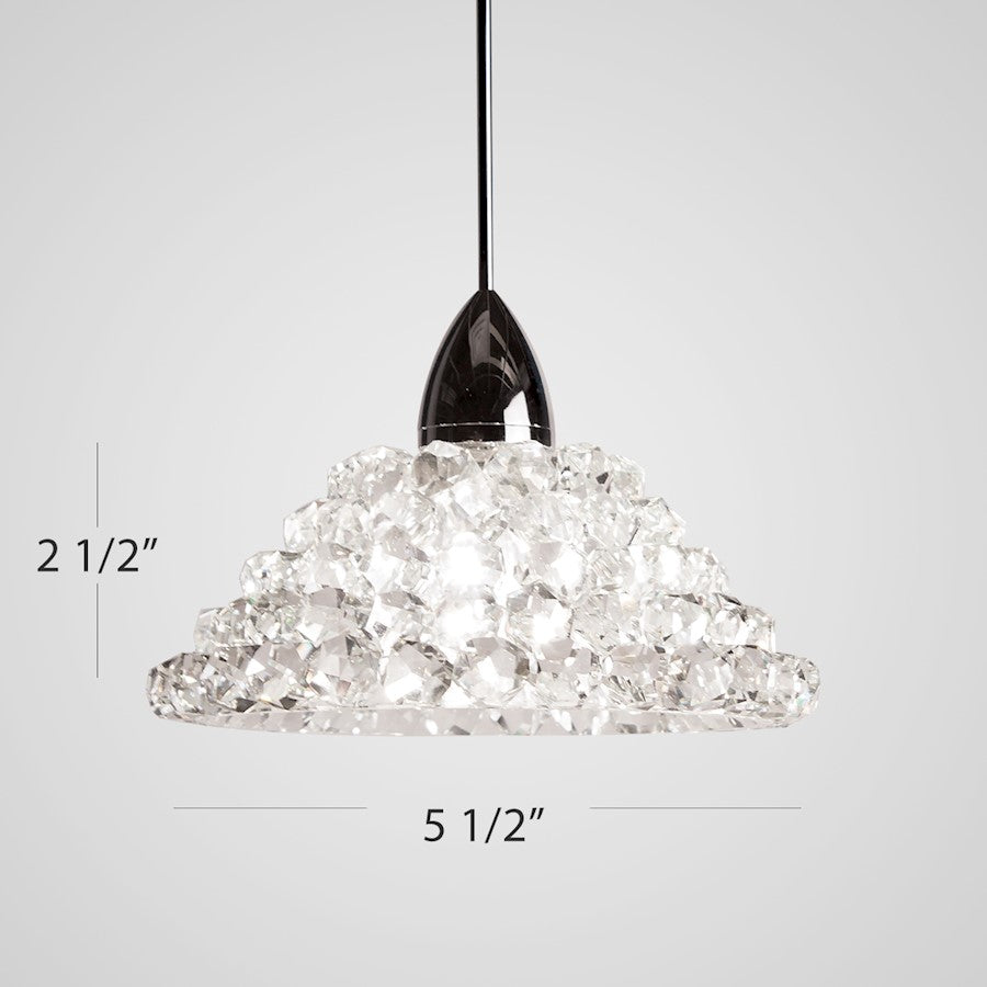1 Light Pendant, Clear Diamond