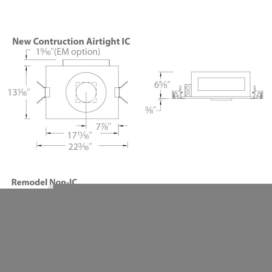 WAC Volta LED Airtight Chicago Plenum Housing for Round Invisible Trim