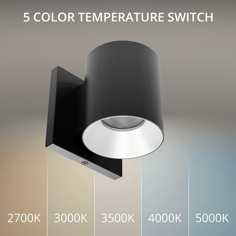 WAC Zoron 1Lt 3.5" RD Outdoor Wall Light, Flood Beam/Black Haze