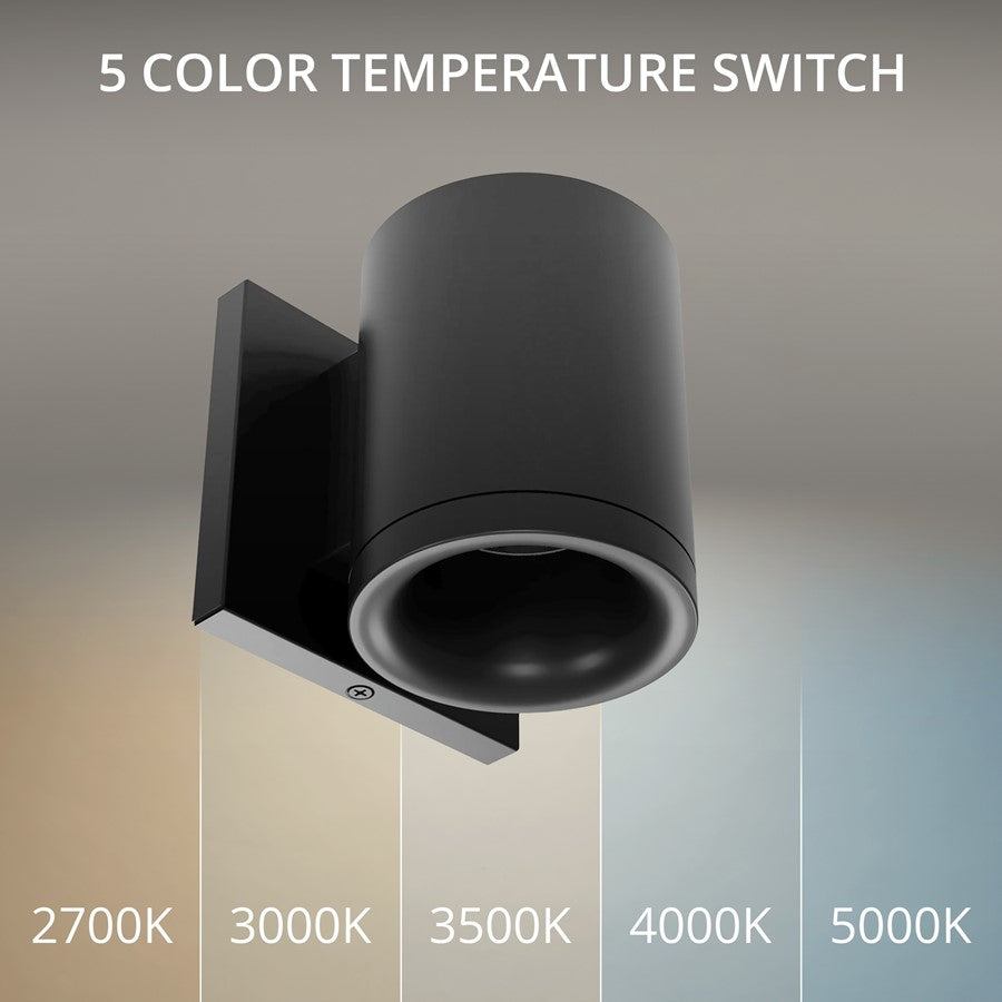 WAC Zoron 1Lt 3.5" RD Outdoor Wall Light, Flood Beam/Arc Trim Black