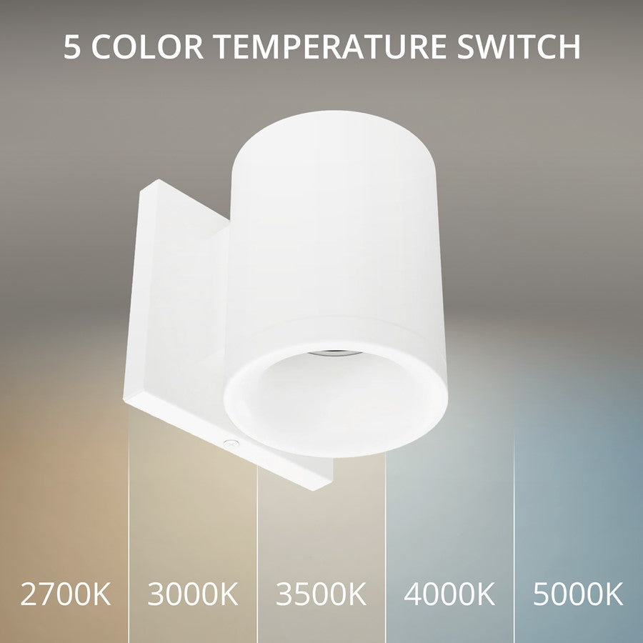 WAC Zoron 1Lt 3.5" RD Outdoor Wall Light, Flood Beam/Arc Trim White