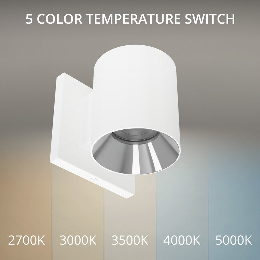 WAC Zoron 1Lt 3.5" RD Outdoor Wall Light, Flood Beam/White Chrome
