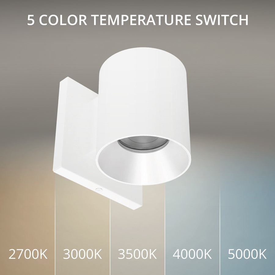 WAC Zoron 1Lt 3.5" RD Outdoor Wall Light, Narrow Beam/White Haze
