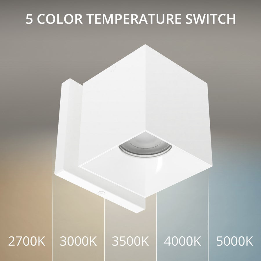 WAC Zoron 1Lt 3.5" Square Outdoor Wall Light, Narrow Beam White/Clear
