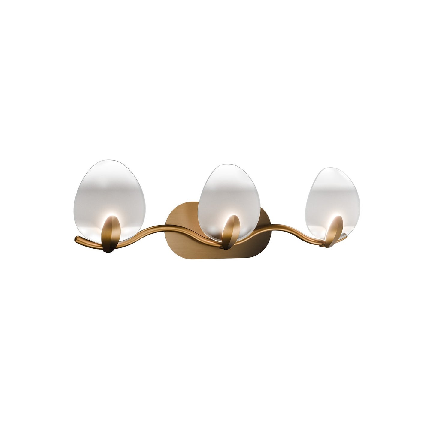 WAC Lighting Tressa 27in 3-Light Bath Vanity Light | Modern Aged Brass Aluminum and Opaline Gradient Glass | Bathroom Vanity & Powder | Model WS122627-AB