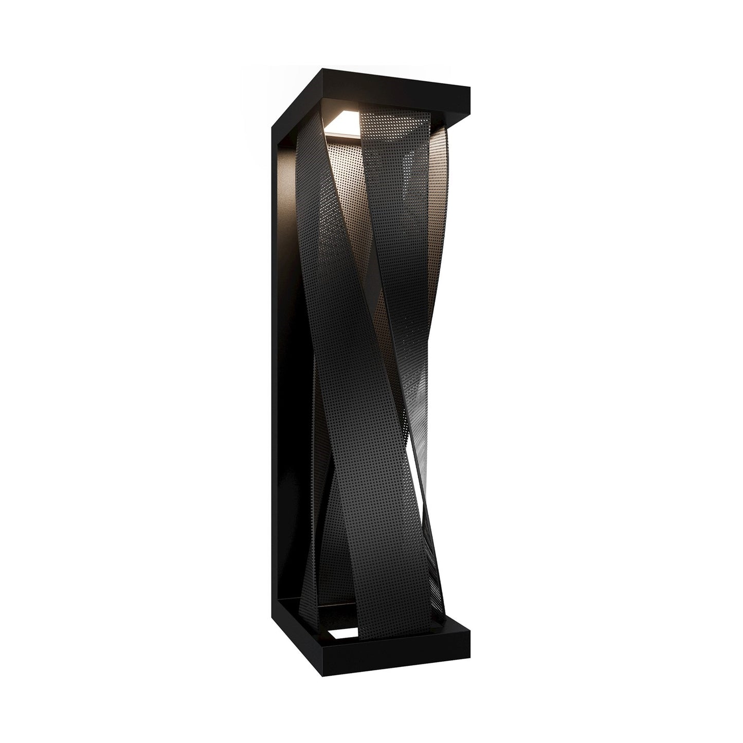 WAC Lighting Brocade 18in 1-Light Outdoor Wall Sconce | Modern Black Stainless Steel and Glass Diffuser | Porch & Patio Entryway | Model WSW119618-BK
