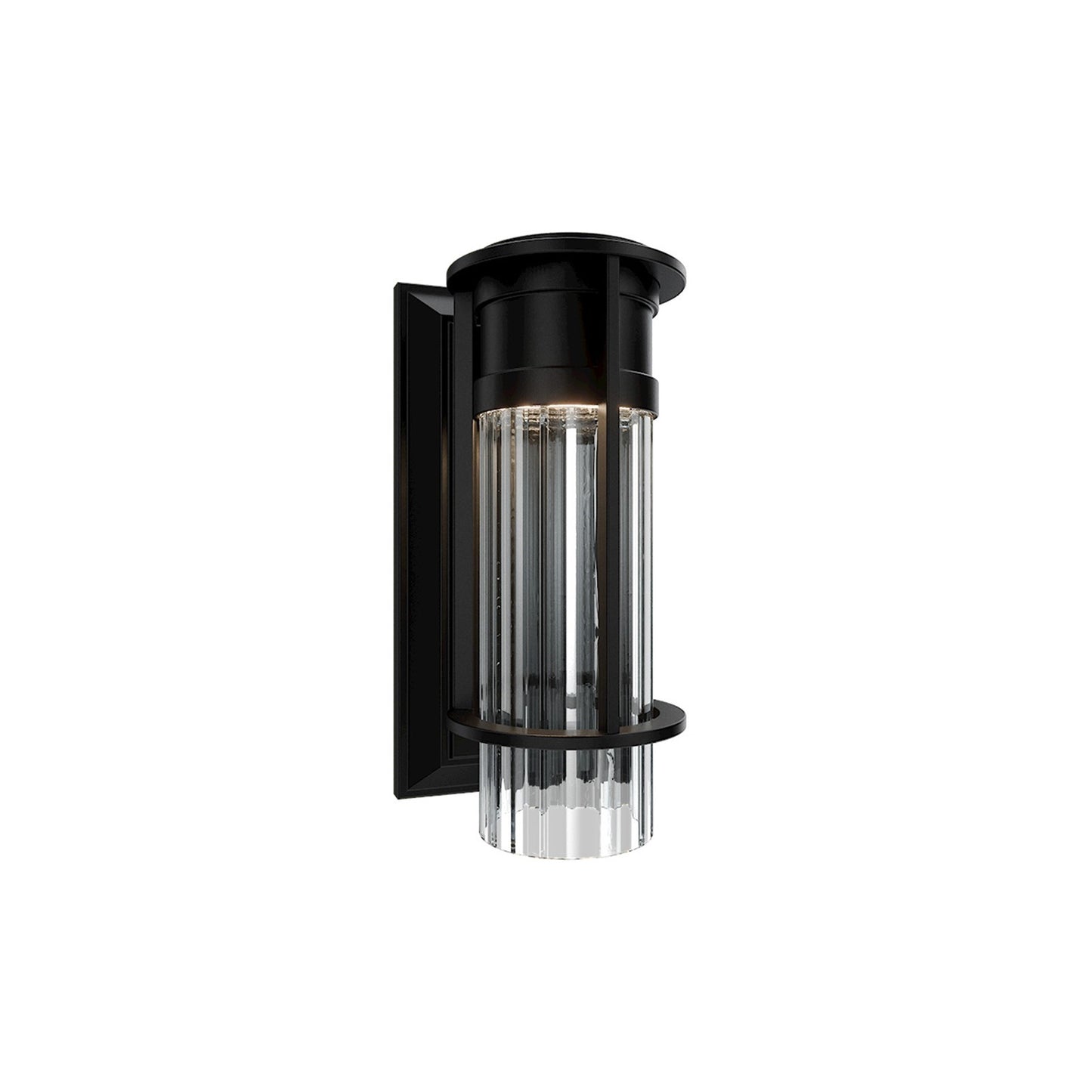 WAC Lighting Offshore 10in 1-Light Outdoor Wall Sconce | Modern Black Aluminum and Clear Ribbed Glass | Entryway & Covered Porch | 5 | Model WSW120610-BK