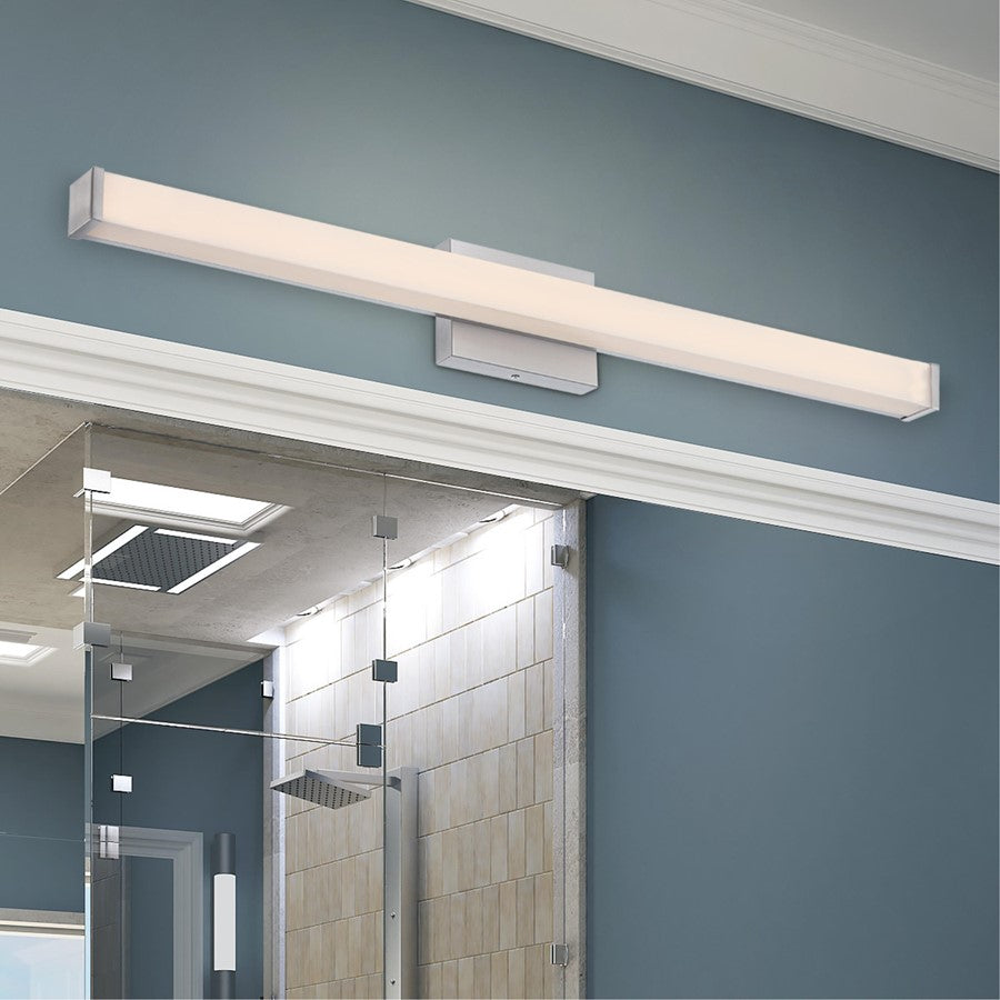 Westinghouse Dermot 1 Light 36" Wall Light, Nickel/Frosted Acrylic