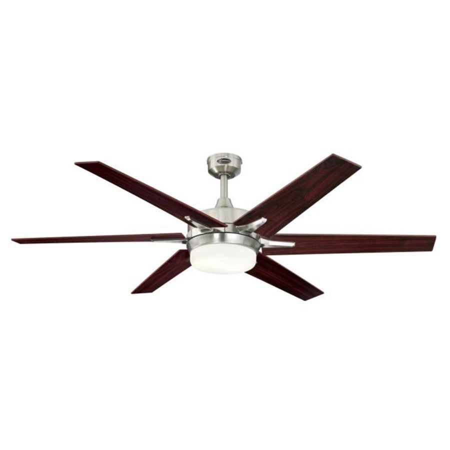 Westinghouse Cayuga 60in 2-Light Ceiling Fan | Brushed Nickel and Rosewood Plywood Blades | Living Room & Bedroom | 60 x 60 x 17 in | Model 74003B00