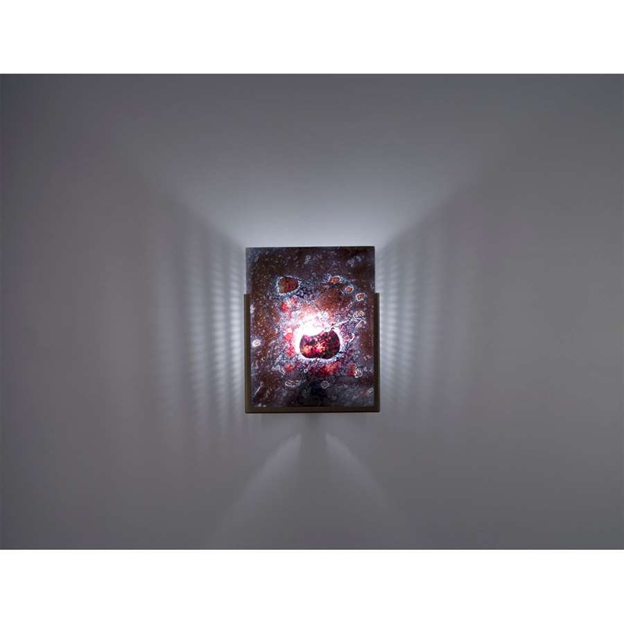 WPT Design FN 1-Light Stainless Steel Wall Sconce | Art Glass White Rose | Hallway & Bedroom Accent | 8 x 4 x 10 in | Model FN1-SS-WR