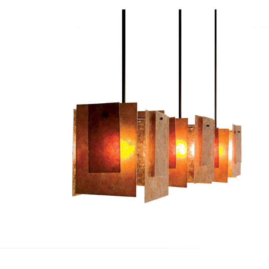 WPT Design Spider Mica 44in 3-Light Pendant | Bronze and Mica | Kitchen Island & Dining Room | 32 x 32 x 8 in | Model SP-BZ-PEND-TRIPLE-44