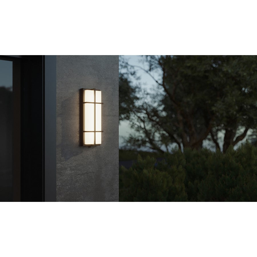 AFX Lighting August 1LT 12" LED Outdoor Sconce, Black/White