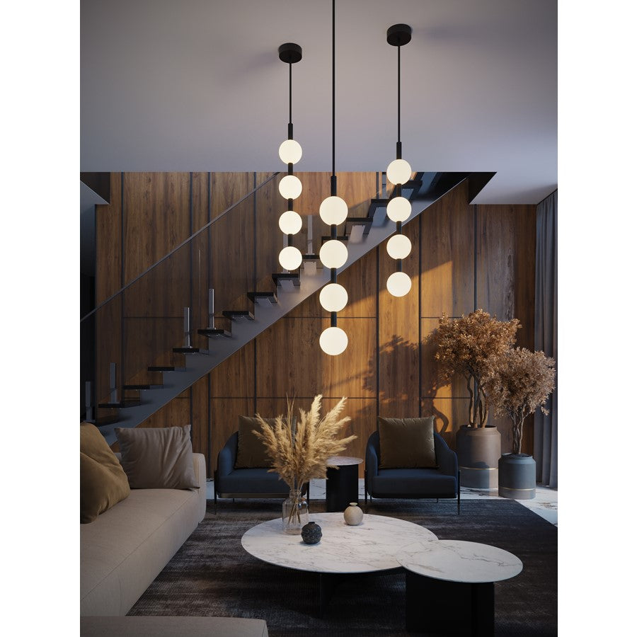 AFX Lighting Baroque 4 Light Pendant, Black/White