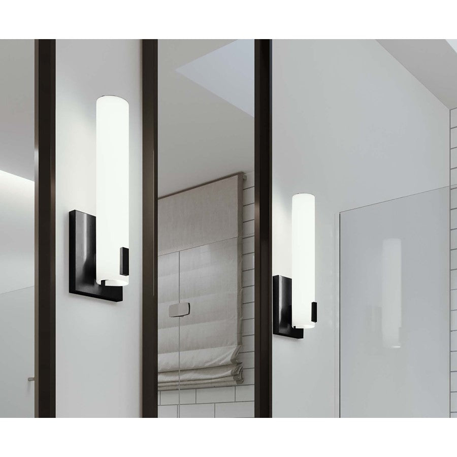 AFX Lighting Bowen 1 Light 14" LED Wall Sconce, Black/White