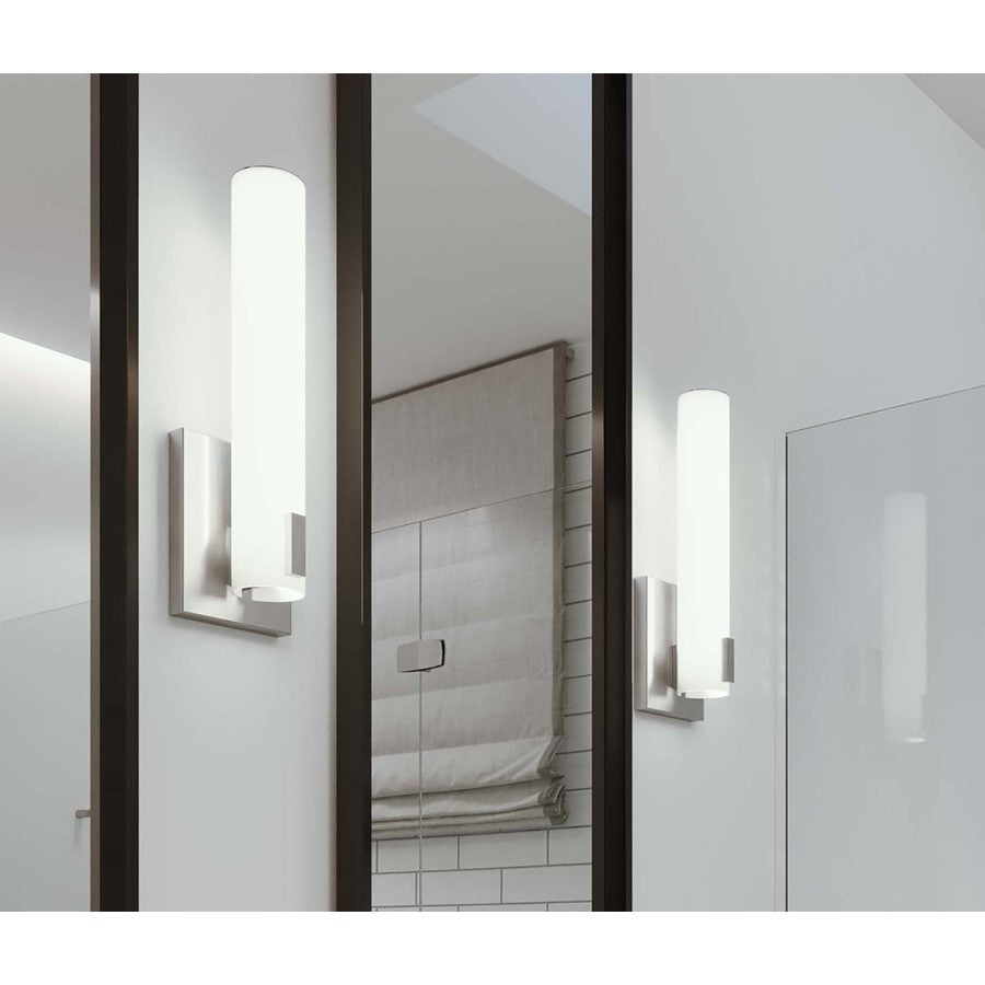 AFX Lighting Bowen 1Lt 14" LED Sconce, Nickel/Frosted