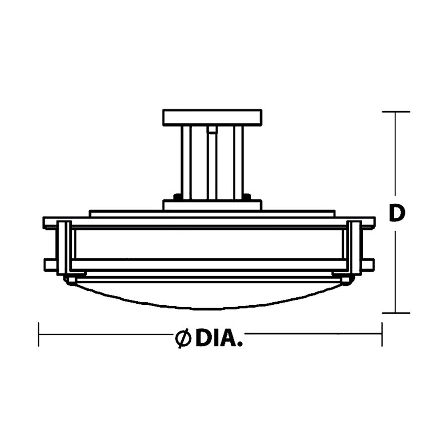 AFX Lighting Carlisle 1Lt 12" LED Semi-Flush Mount, Nickel/White