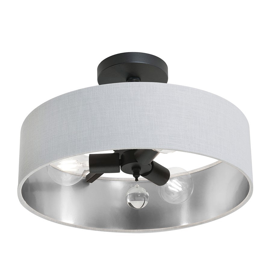 3 Light 18" Pendant, Black