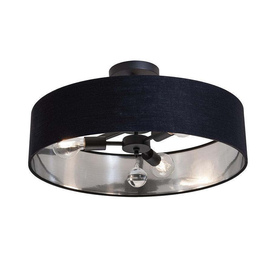 3 Light 24" Pendant, Black