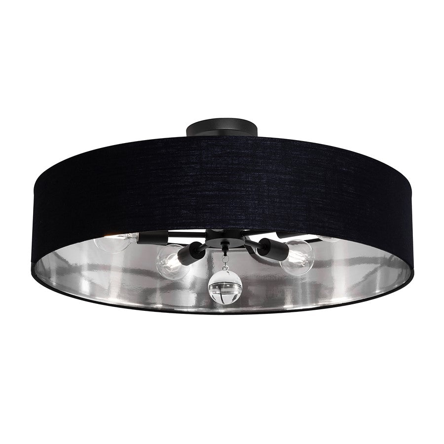5 Light 30" Pendant, Black
