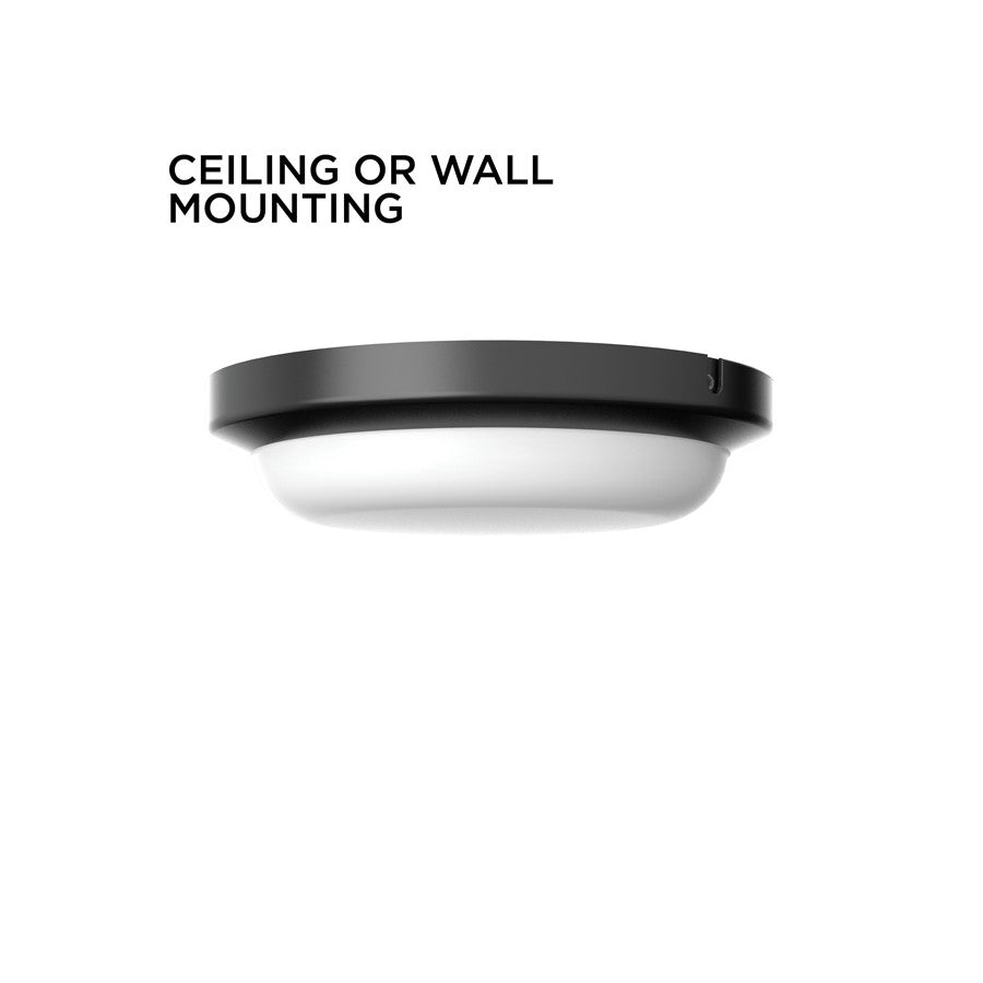 AFX Lighting Dean 1LT 11'' LED Outdoor Flush Mount, Black/White