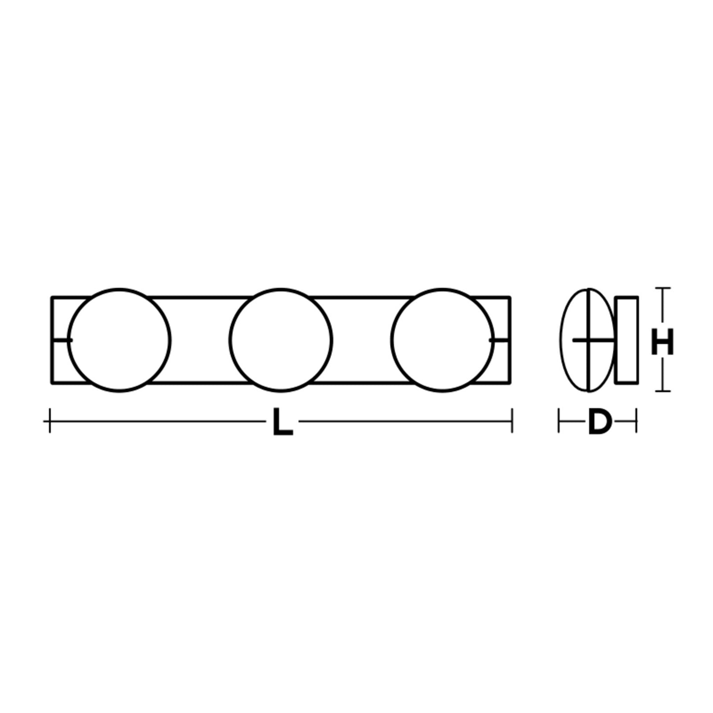 AFX Lighting Gates 24'' 3Lt LED Vanity Light, Black/White