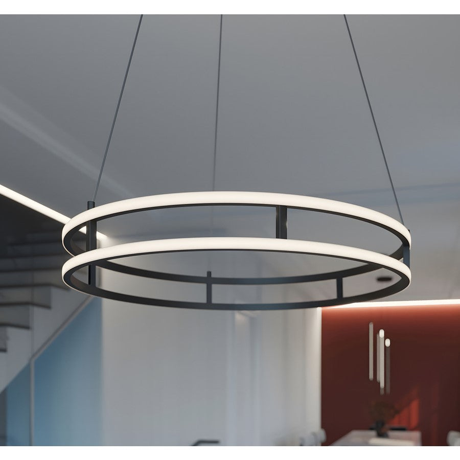 AFX Lighting Gemini 2LT 24'' LED Pendant, Painted Nickel/White